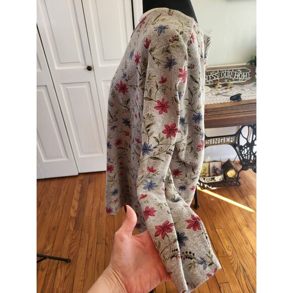 Bobbi Brooks Vintage 90s 00s Ribbed Floral Layered Look Tunic 18/20 Cottage - Picture 3 of 7